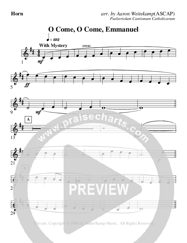 O Come O Come Emmanuel (Instrumental) French Horn (AnderKamp Music)
