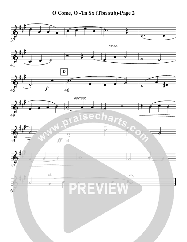 O Come O Come Emmanuel (Instrumental) Tenor Sax 2 (AnderKamp Music)