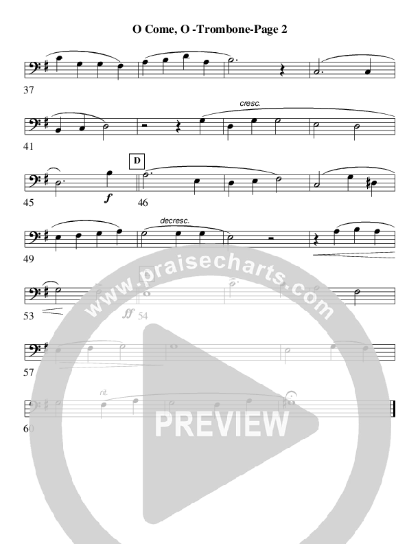 O Come O Come Emmanuel (Instrumental) Trombone (AnderKamp Music)