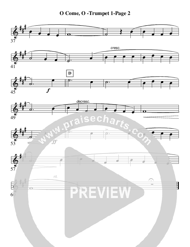 O Come O Come Emmanuel (Instrumental) Trumpet 1 (AnderKamp Music)