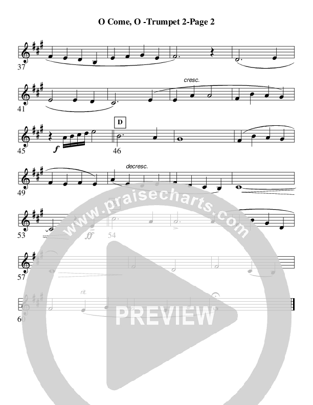 O Come O Come Emmanuel (Instrumental) Trumpet 2 (AnderKamp Music)