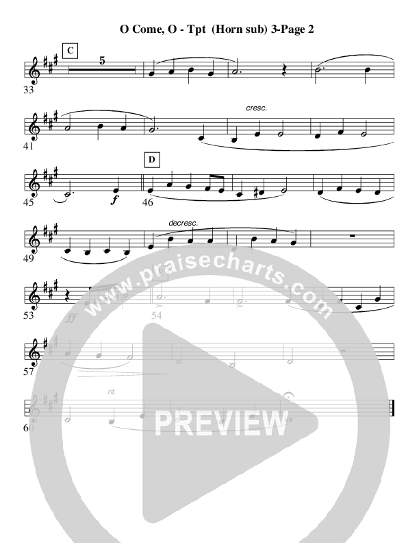 O Come O Come Emmanuel (Instrumental) Trumpet 3 (AnderKamp Music)