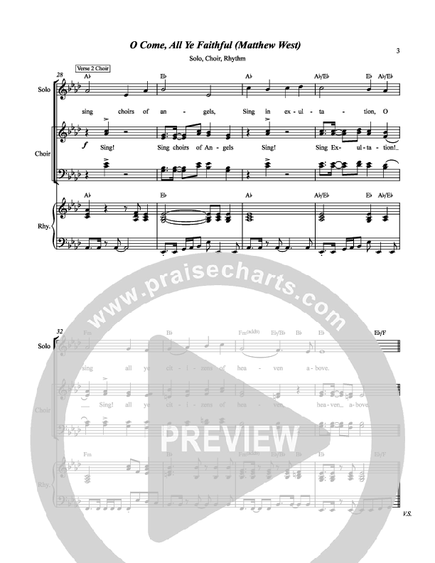 O Come All Ye Faithful Piano/Vocal (SATB) (Matthew West)