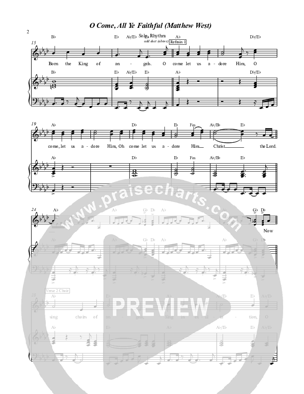 O Come All Ye Faithful Rhythm/Vocal (Matthew West)
