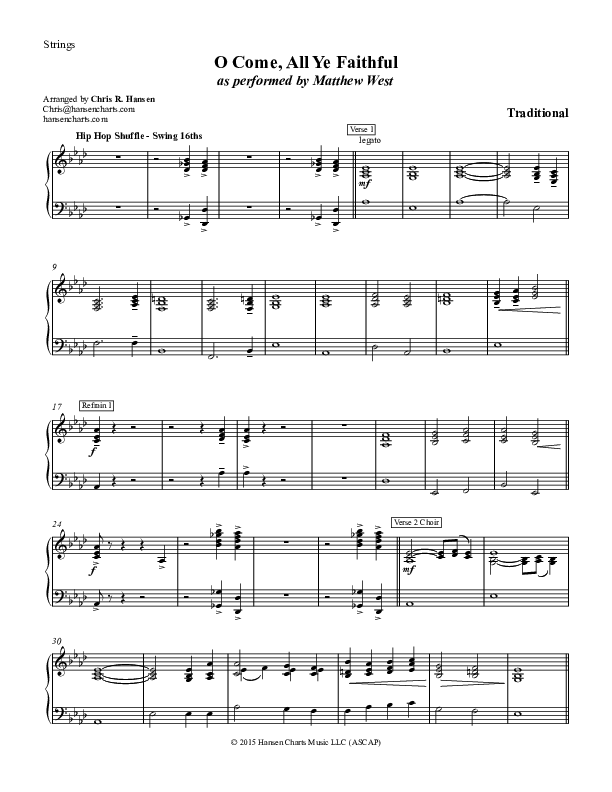 O Come All Ye Faithful Synth Strings (Matthew West)