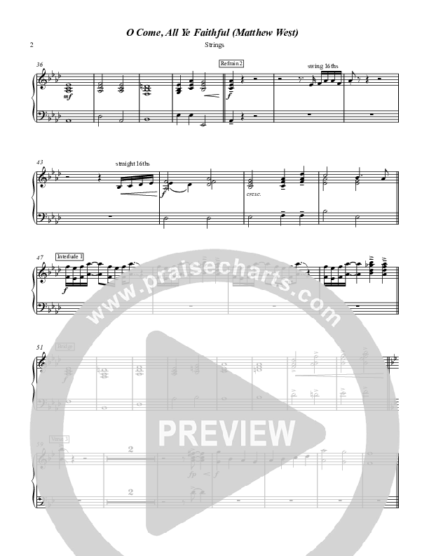 O Come All Ye Faithful Synth Strings (Matthew West)