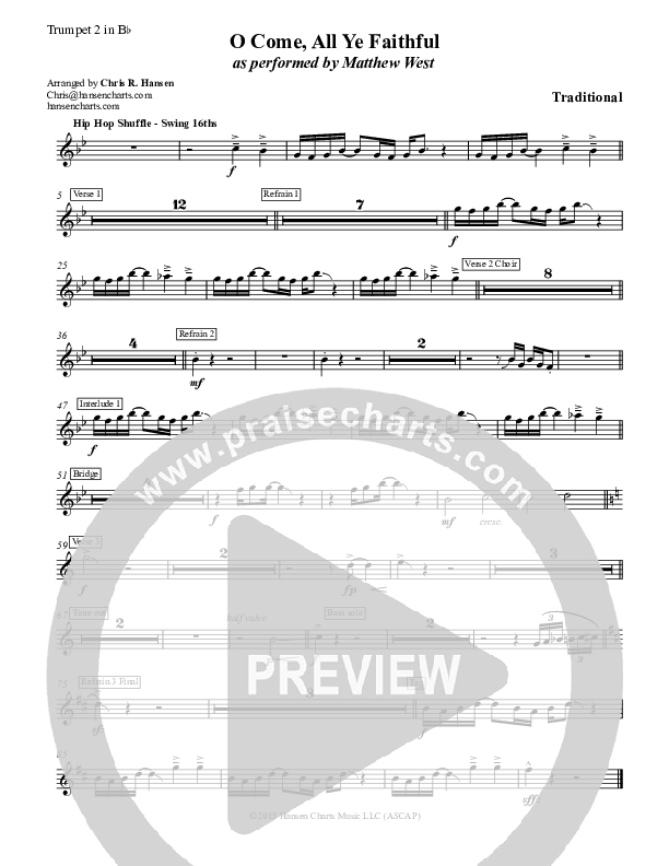 O Come All Ye Faithful Trumpet 2 (Matthew West)