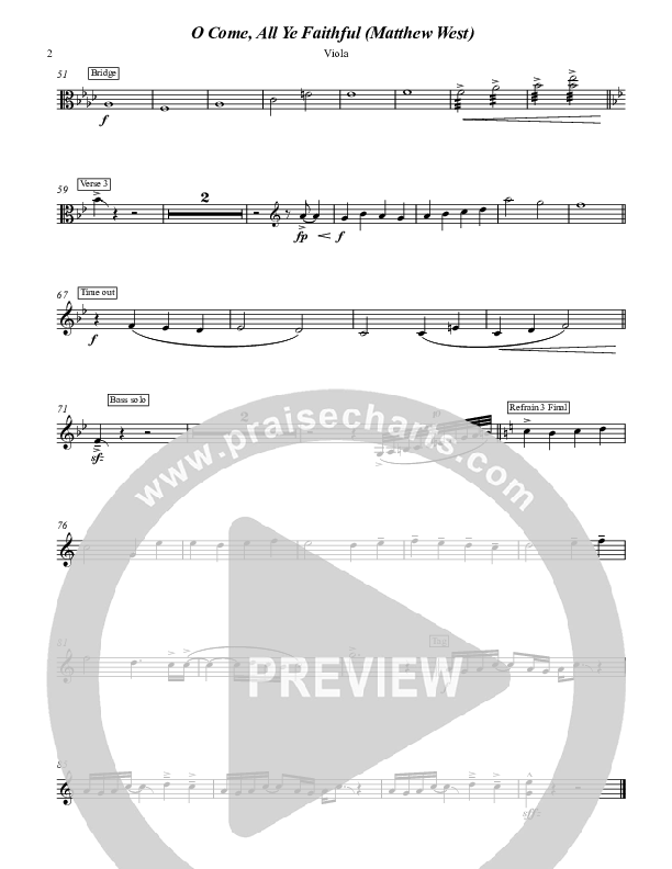 O Come All Ye Faithful Viola (Matthew West)