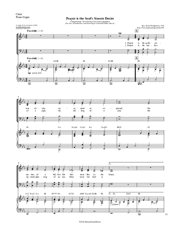 Prayer is the Soul's Sincere Desire Choir Sheet (SATB) (Chris Hansen)