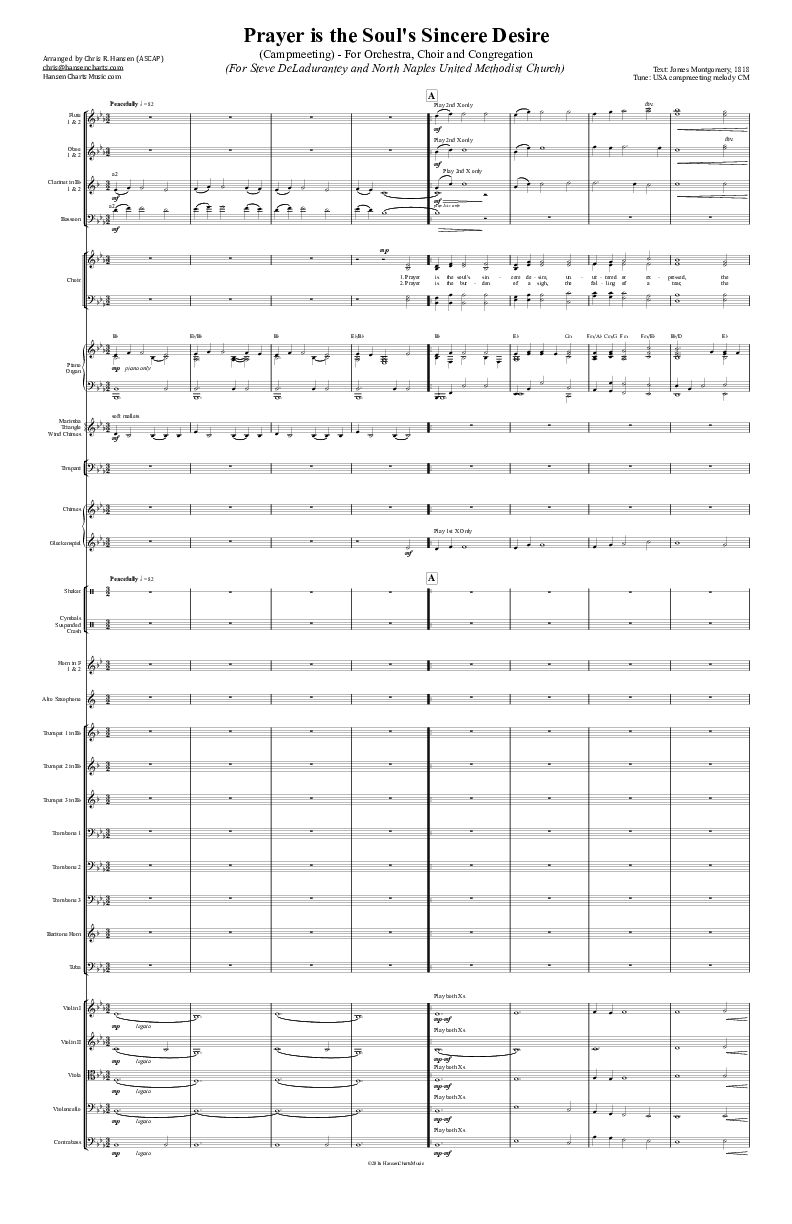 Prayer is the Soul's Sincere Desire Orchestration (Chris Hansen)