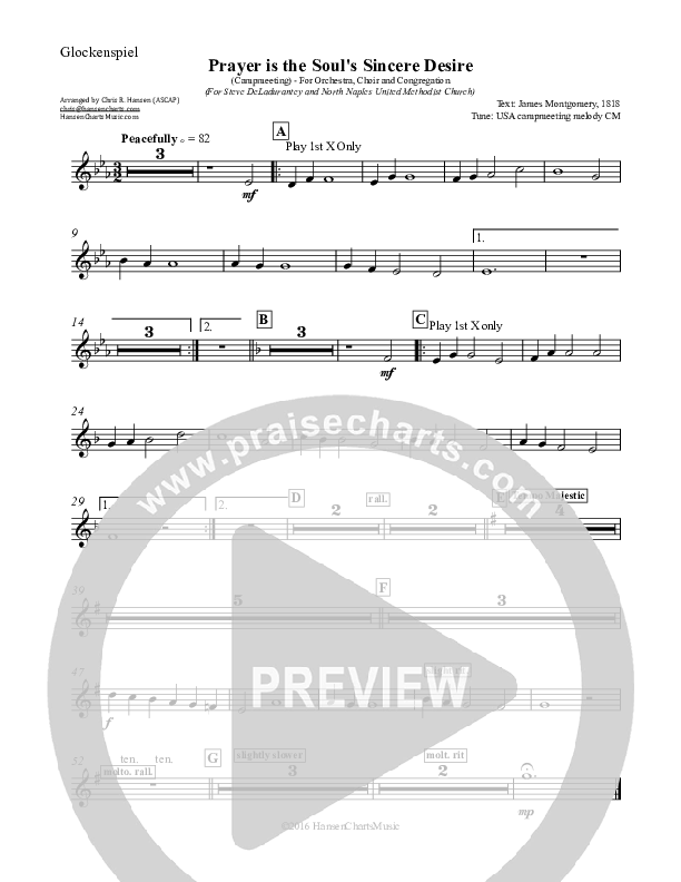 Prayer is the Soul's Sincere Desire Glockenspiel (Chris Hansen)