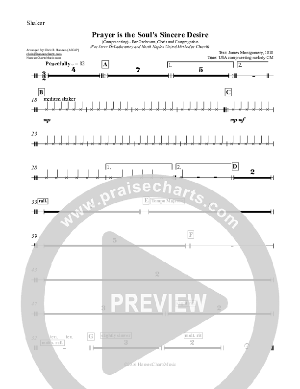 Prayer is the Soul's Sincere Desire Shaker (Chris Hansen)
