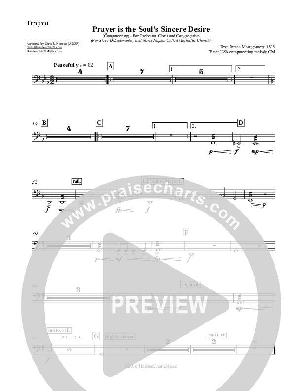 Prayer is the Soul's Sincere Desire Timpani (Chris Hansen)