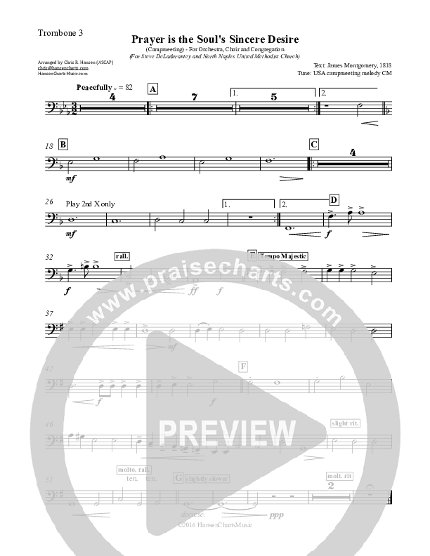 Prayer is the Soul's Sincere Desire Trombone 3 (Chris Hansen)