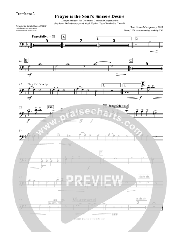 Prayer is the Soul's Sincere Desire Trombone (Chris Hansen)