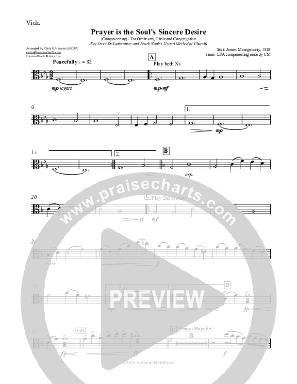 Prayer is the Soul's Sincere Desire Viola (Chris Hansen)
