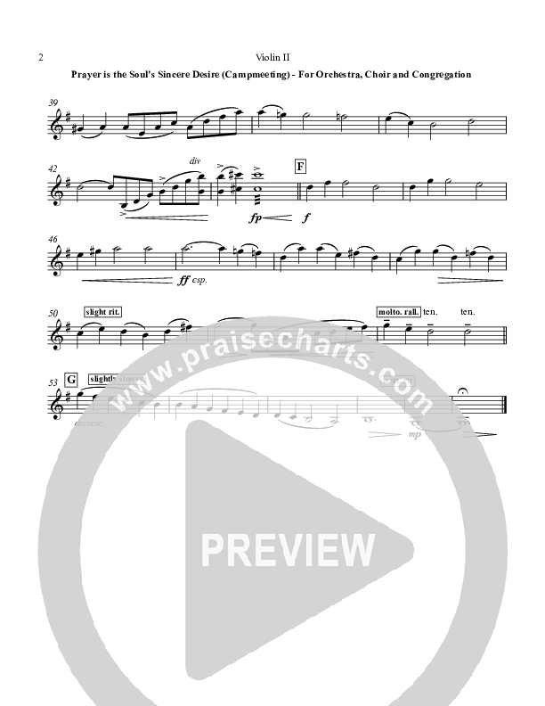 Prayer is the Soul's Sincere Desire Violin 2 (Chris Hansen)