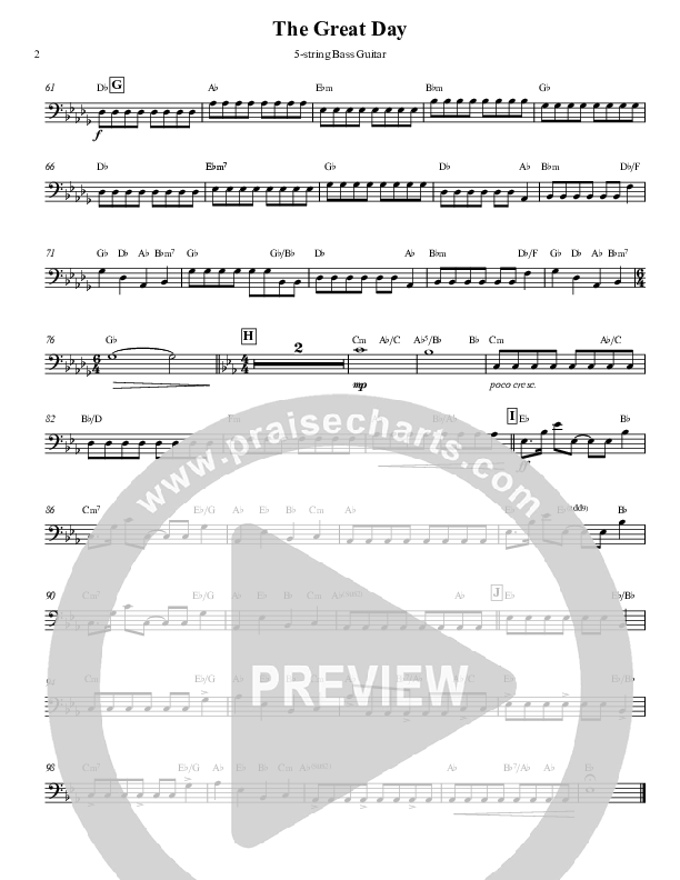 The Great Day (Second Coming) Bass Guitar (Michael W. Smith)