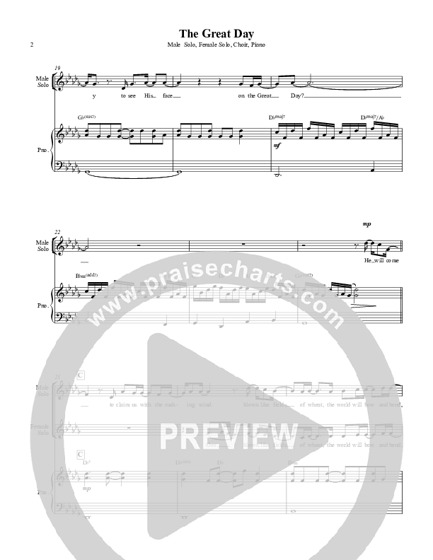 The Great Day (Second Coming) Choir Sheet (SATB) (Michael W. Smith)