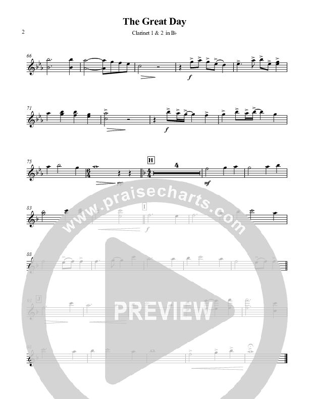 The Great Day (Second Coming) Clarinet 1/2 (Michael W. Smith)