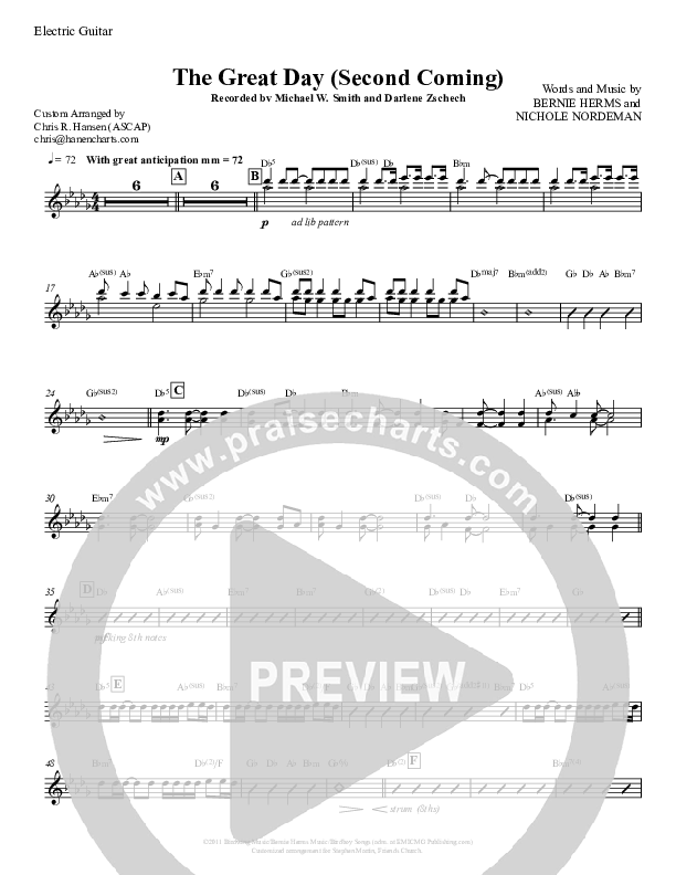 The Great Day (Second Coming) Electric Guitar (Michael W. Smith)
