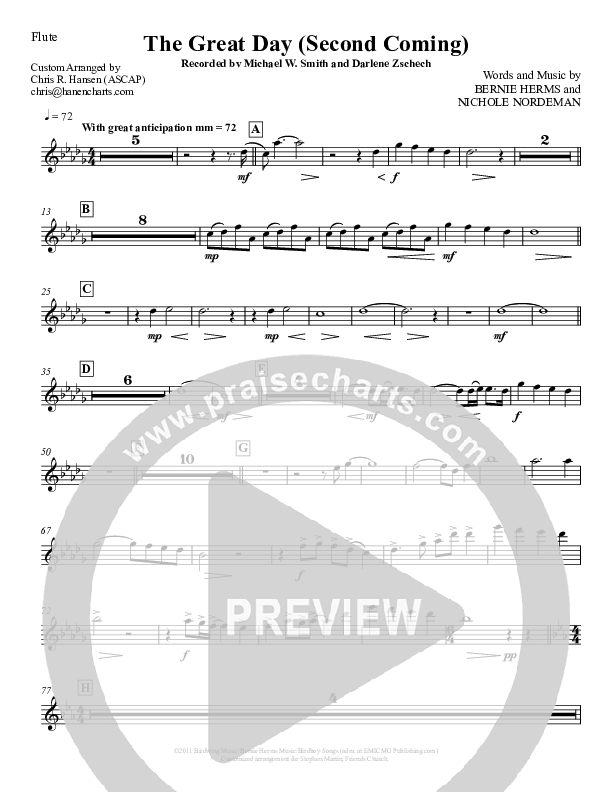 The Great Day (Second Coming) Flute (Michael W. Smith)