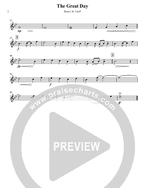 The Great Day (Second Coming) French Horn 1/2 (Michael W. Smith)