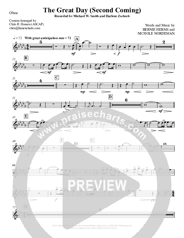 The Great Day (Second Coming) Oboe (Michael W. Smith)