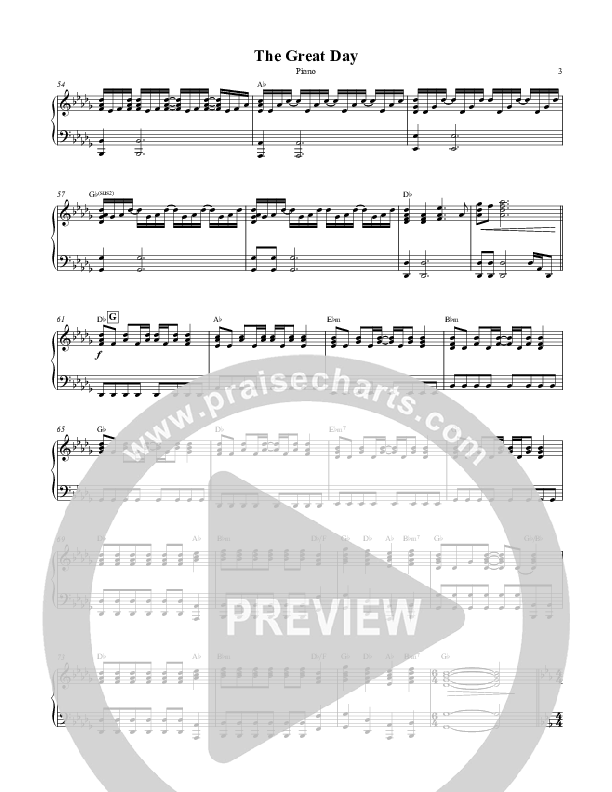 The Great Day (Second Coming) Piano Sheet (Michael W. Smith)