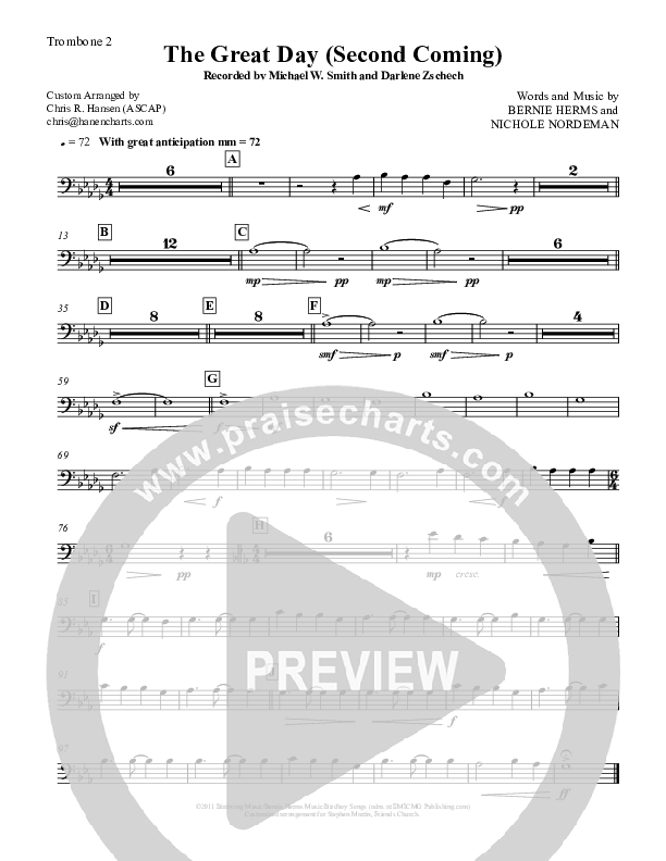 The Great Day (Second Coming) Trombone 2 (Michael W. Smith)