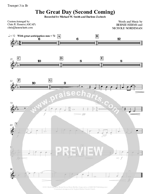 The Great Day (Second Coming) Trumpet 3 (Michael W. Smith)