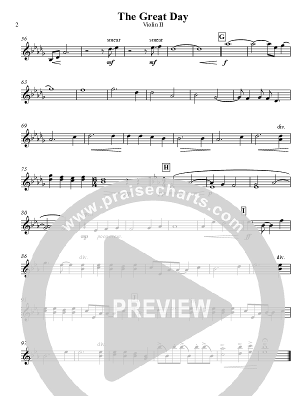 The Great Day (Second Coming) Violin 2 (Michael W. Smith)
