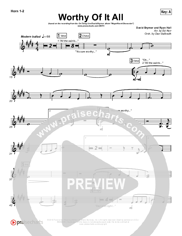 Worthy Of It All French Horn 1/2 (Onething Live / David Brymer)