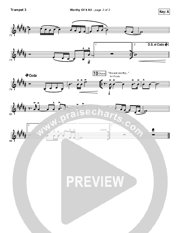 Worthy Of It All Trumpet 3 (Onething Live / David Brymer)