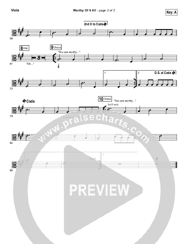 Worthy Of It All Viola (Onething Live / David Brymer)