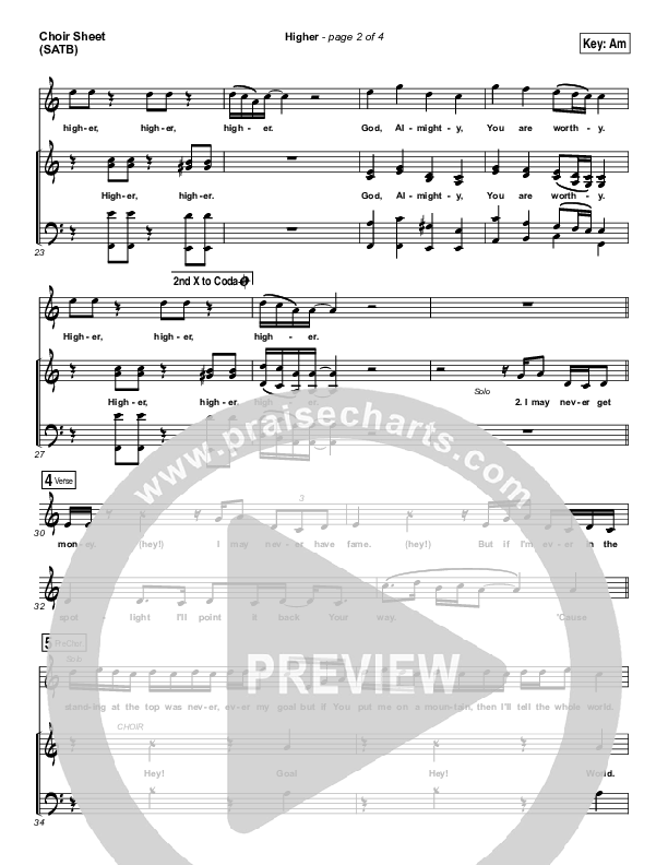 Higher Choir Sheet (SATB) (Unspoken)