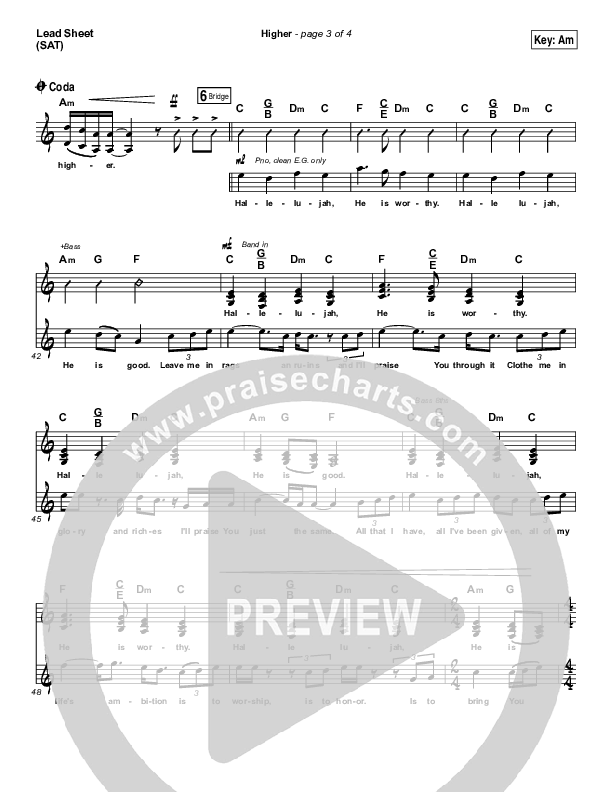 Higher Lead Sheet (SAT) (Unspoken)