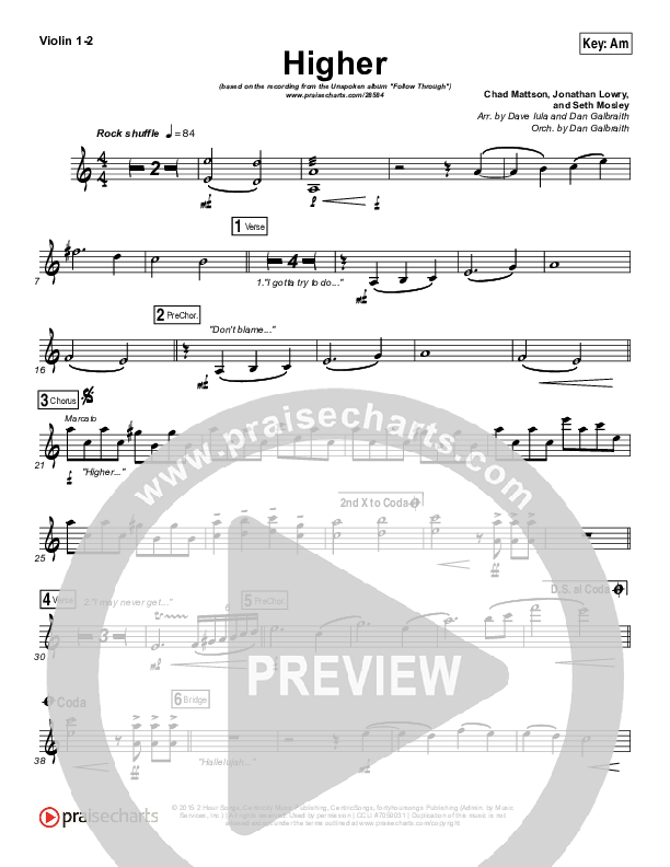 Higher Violin 1/2 (Unspoken)