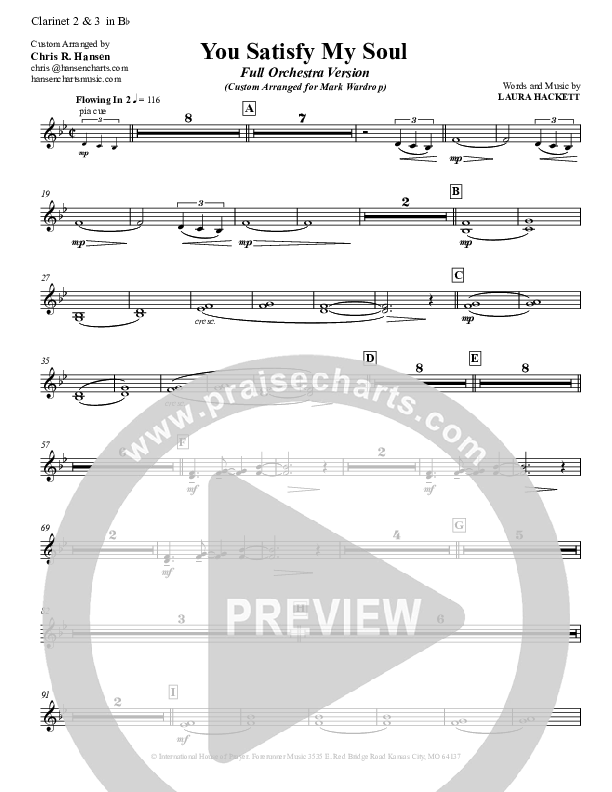 You Satisfy My Soul Clarinet 3 (Laura Hackett)