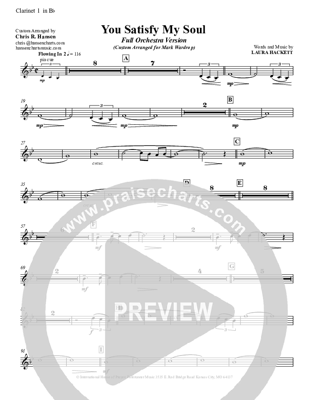 You Satisfy My Soul Clarinet (Laura Hackett)