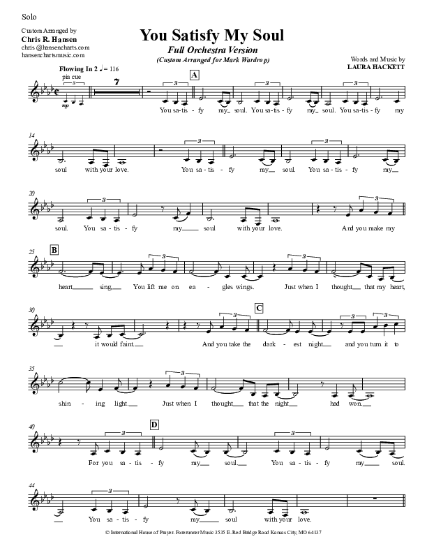 You Satisfy My Soul Piano/Vocal & Lead (Laura Hackett)