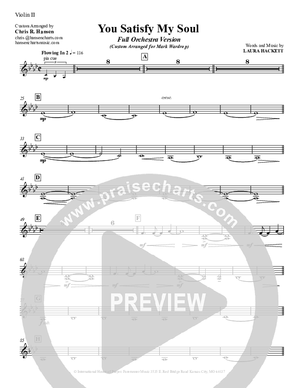 You Satisfy My Soul Violin 2 (Laura Hackett)