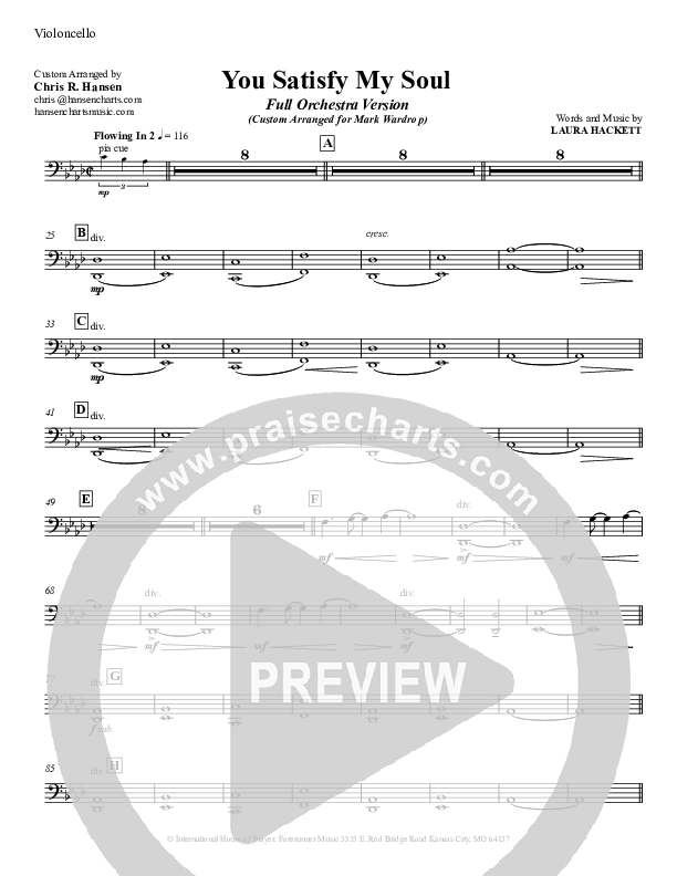 You Satisfy My Soul Violincello (Laura Hackett)