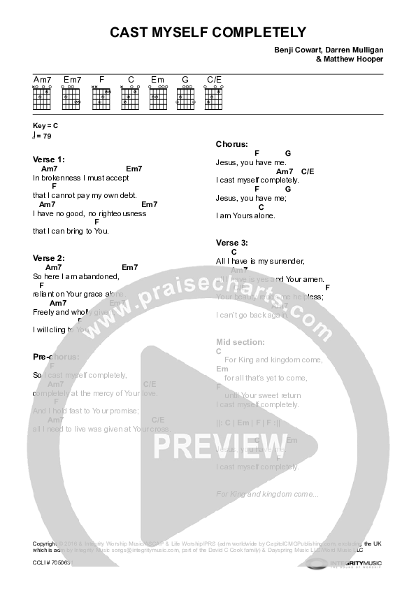 Cast Myself Completely Chords & Lyrics (Life Worship)