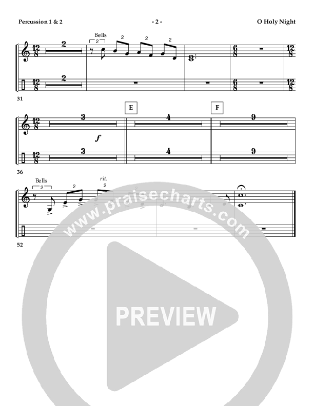 O Holy Night (Instrumental) Percussion 1/2 ()