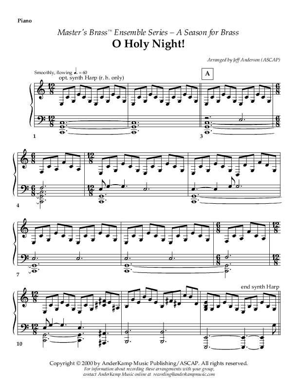 O Holy Night (Instrumental) Piano Sheet ()