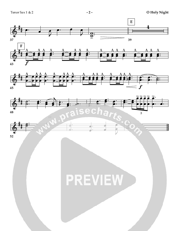 O Holy Night (Instrumental) Tenor Sax 1/2 ()