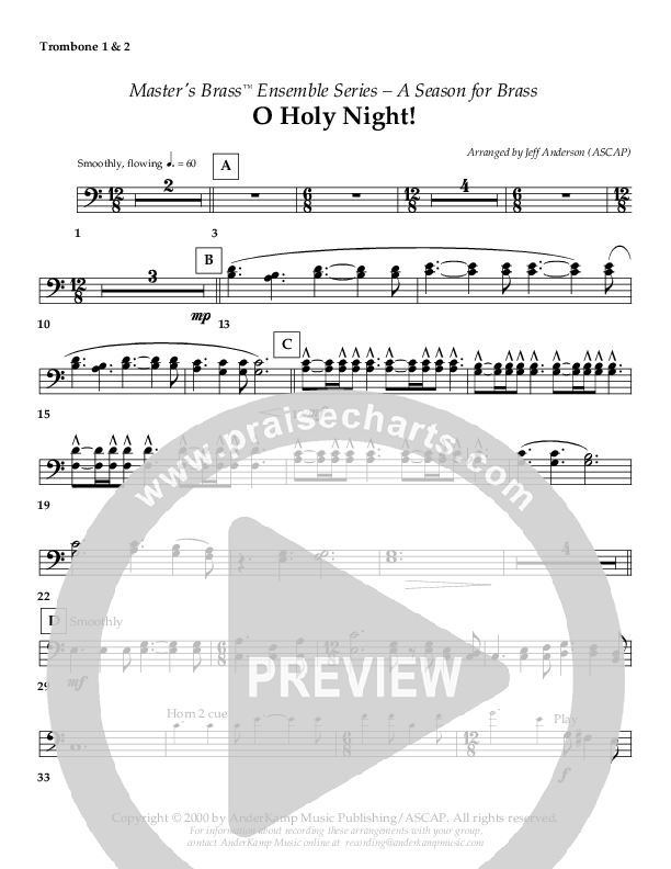 O Holy Night (Instrumental) Trombone 1/2 ()