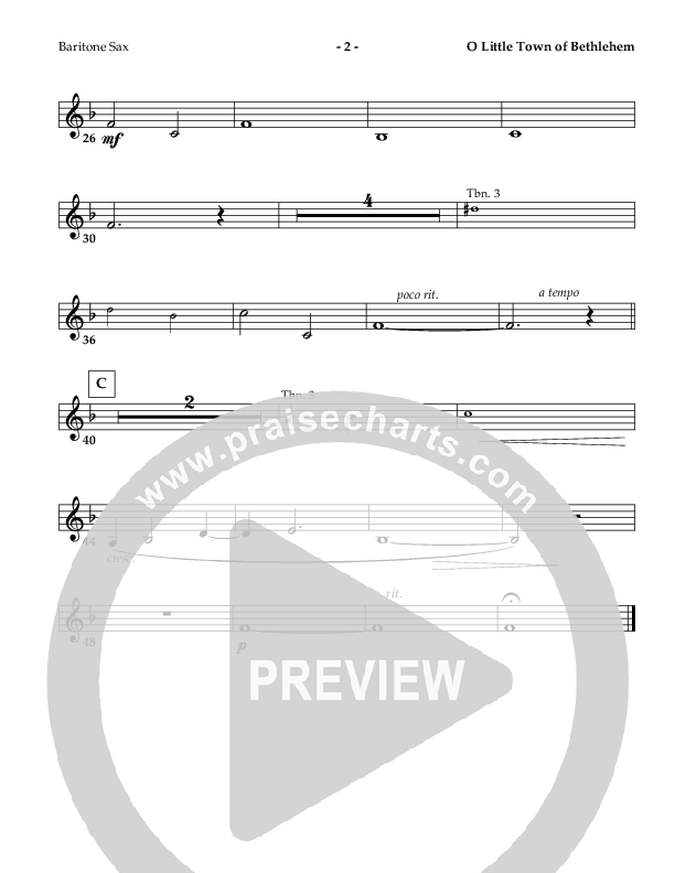 O Little Town Of Bethlehem (Instrumental) Bari Sax ()