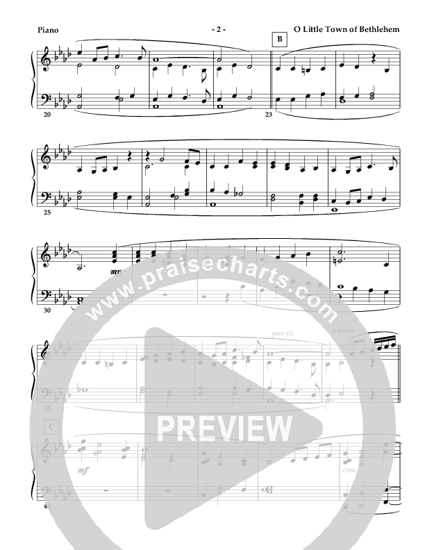 O Little Town Of Bethlehem (Instrumental) Piano Sheet ()